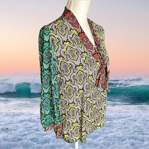 Alice + Olivia Multicolor Patterned Blouse - Picture 6 of 16